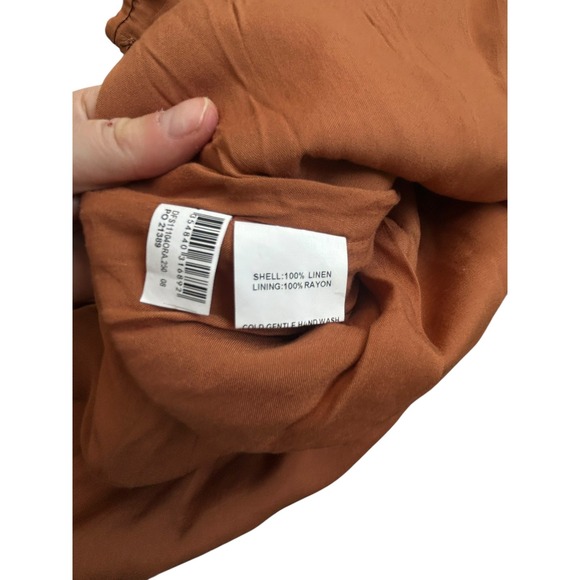 DISSH Lexi Spice Linen Midi Dress Strapless Terracotta Size US 4 AU 8 - Picture 8 of 8